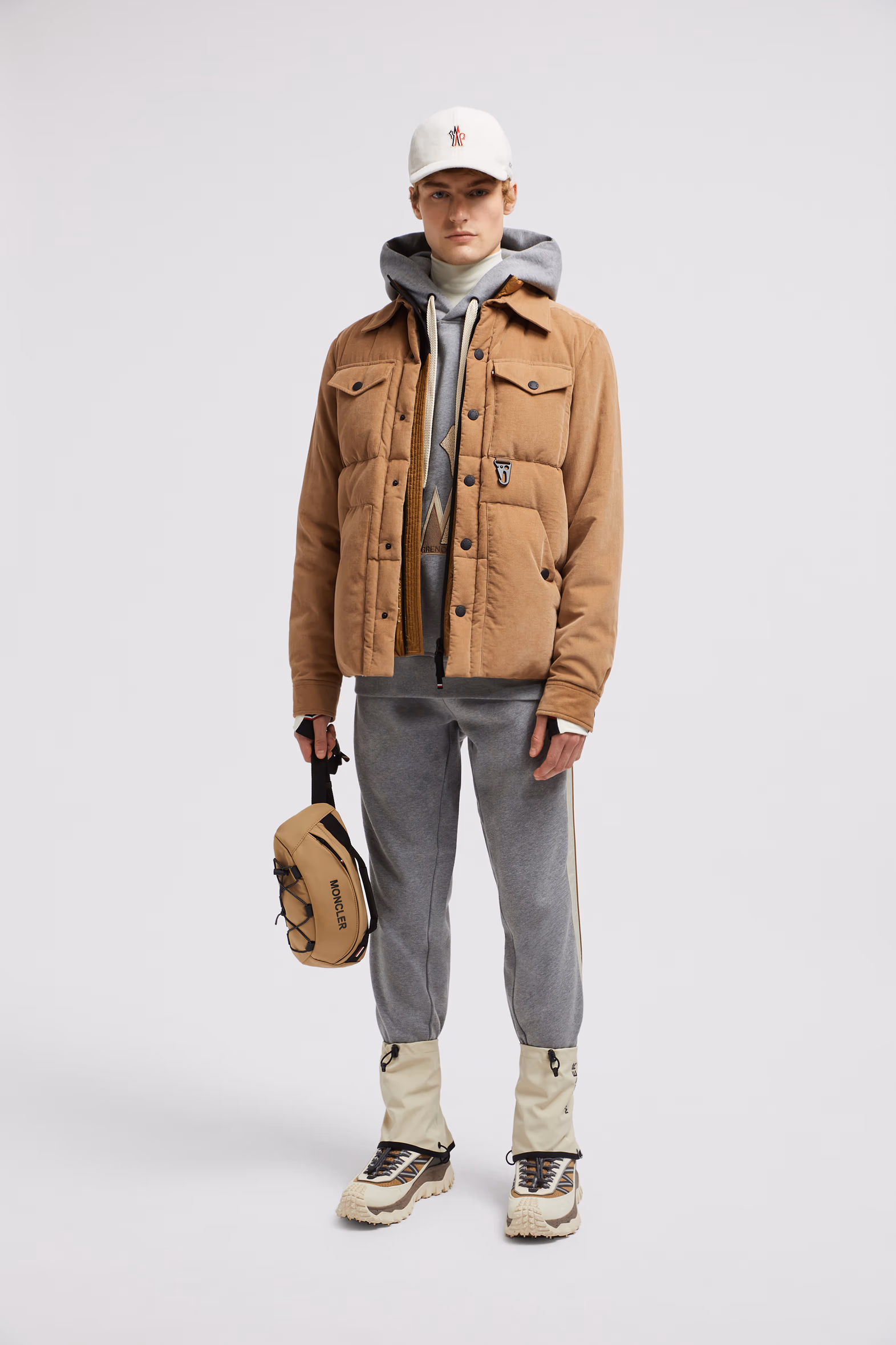 Doudoune-chemise Lech côtelée Hommes Beige Chameau Moncler 0